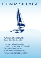conception de la carte de visite Clair Sillage
